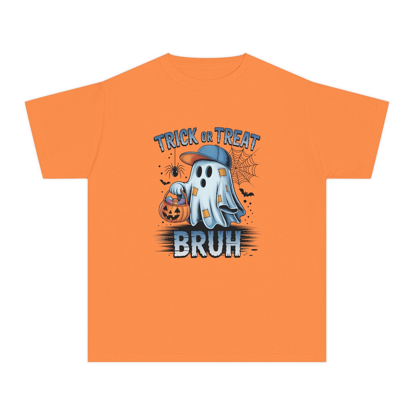 Kids Halloween T-Shirt | Trick or Treat Bruh Ghost Shirt | Funny Halloween Tee for Boys & Girls Ages 5-13