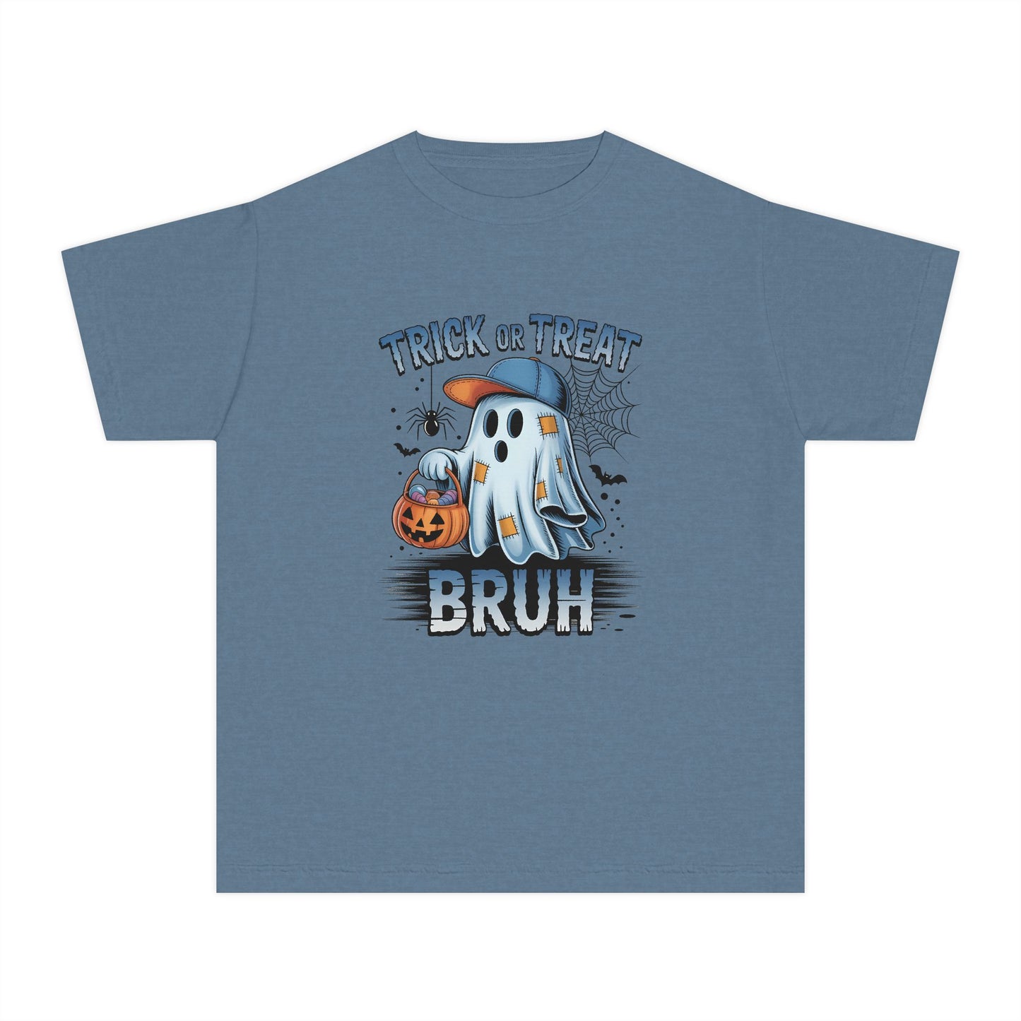 Kids Halloween T-Shirt | Trick or Treat Bruh Ghost Shirt | Funny Halloween Tee for Boys & Girls Ages 5-13