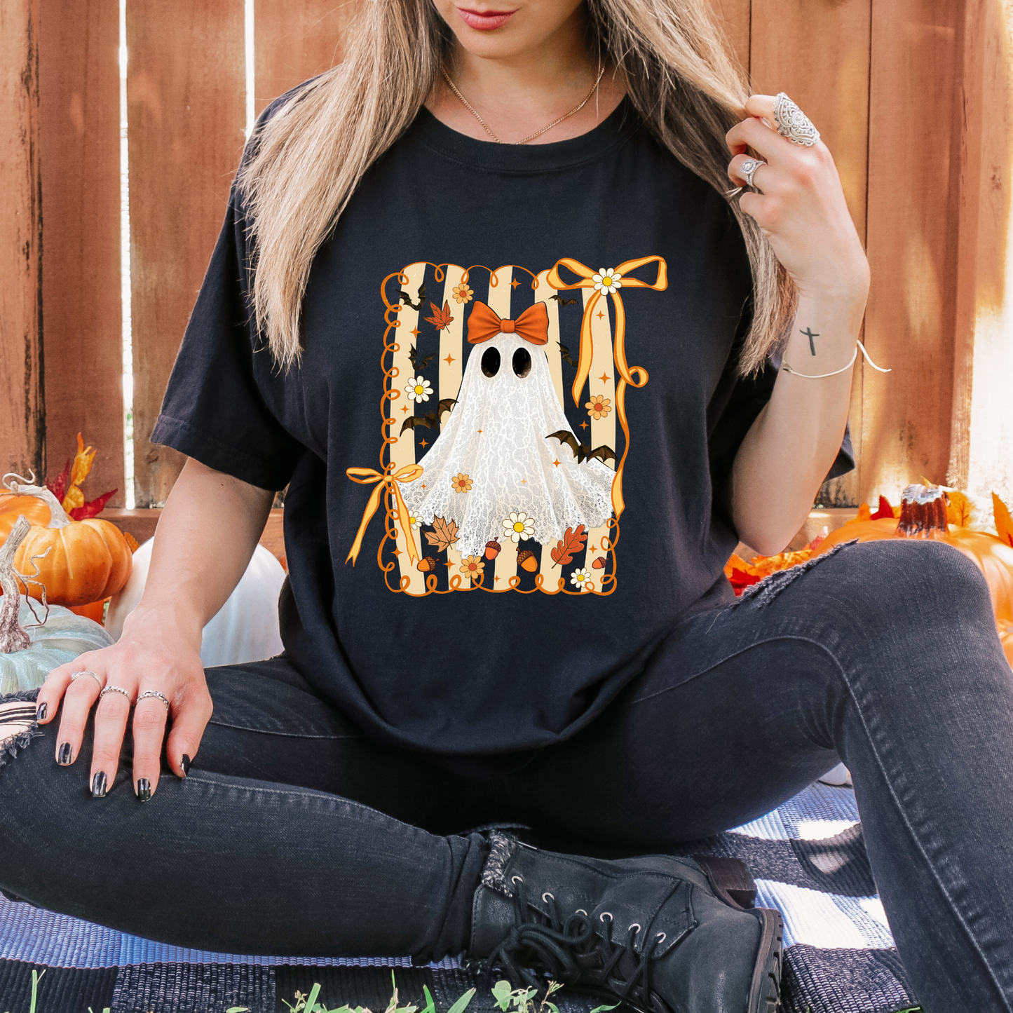 Fall Ghost Halloween Shirt – Comfort Colors Spooky Season Tee