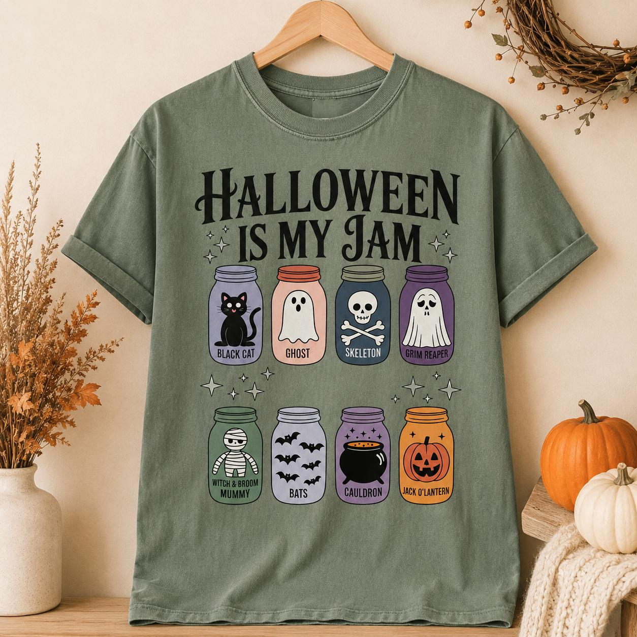 Halloween Is My Jam Shirt – Cute Spooky Mason Jar Graphic Tee