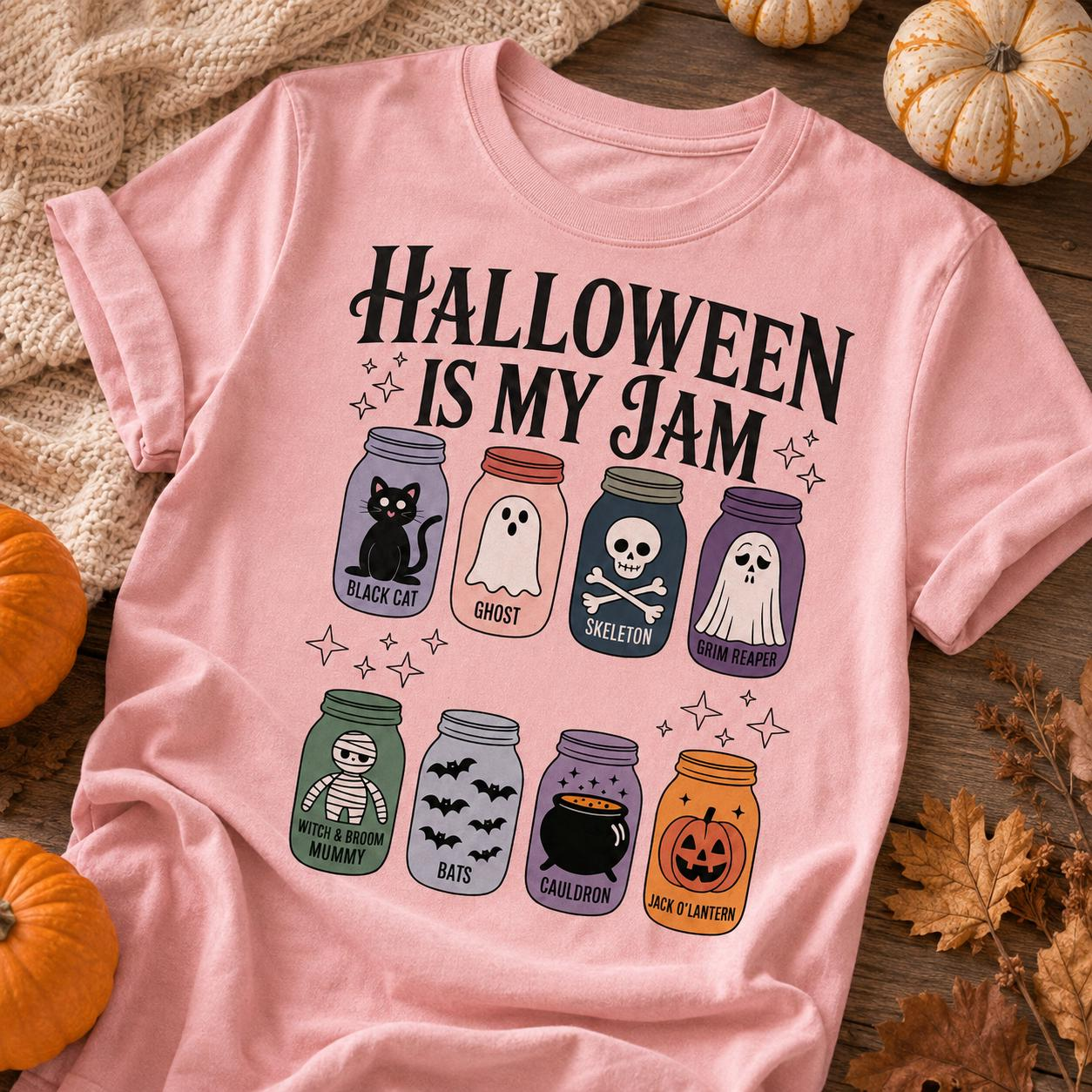 Halloween Is My Jam Shirt – Cute Spooky Mason Jar Graphic Tee