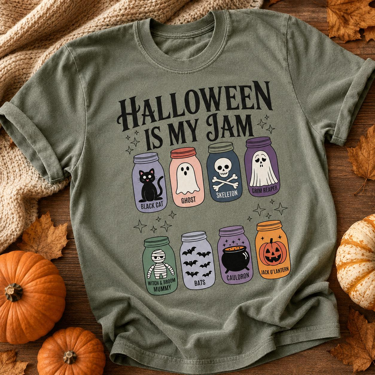 Halloween Is My Jam Shirt – Cute Spooky Mason Jar Graphic Tee
