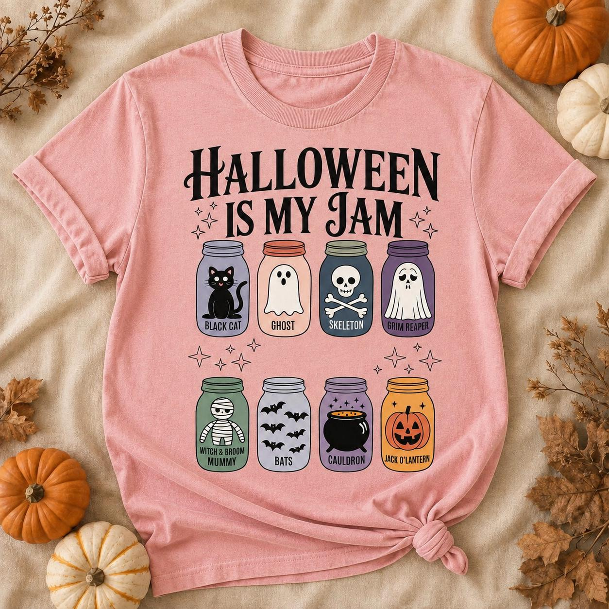 Halloween Is My Jam Shirt – Cute Spooky Mason Jar Graphic Tee
