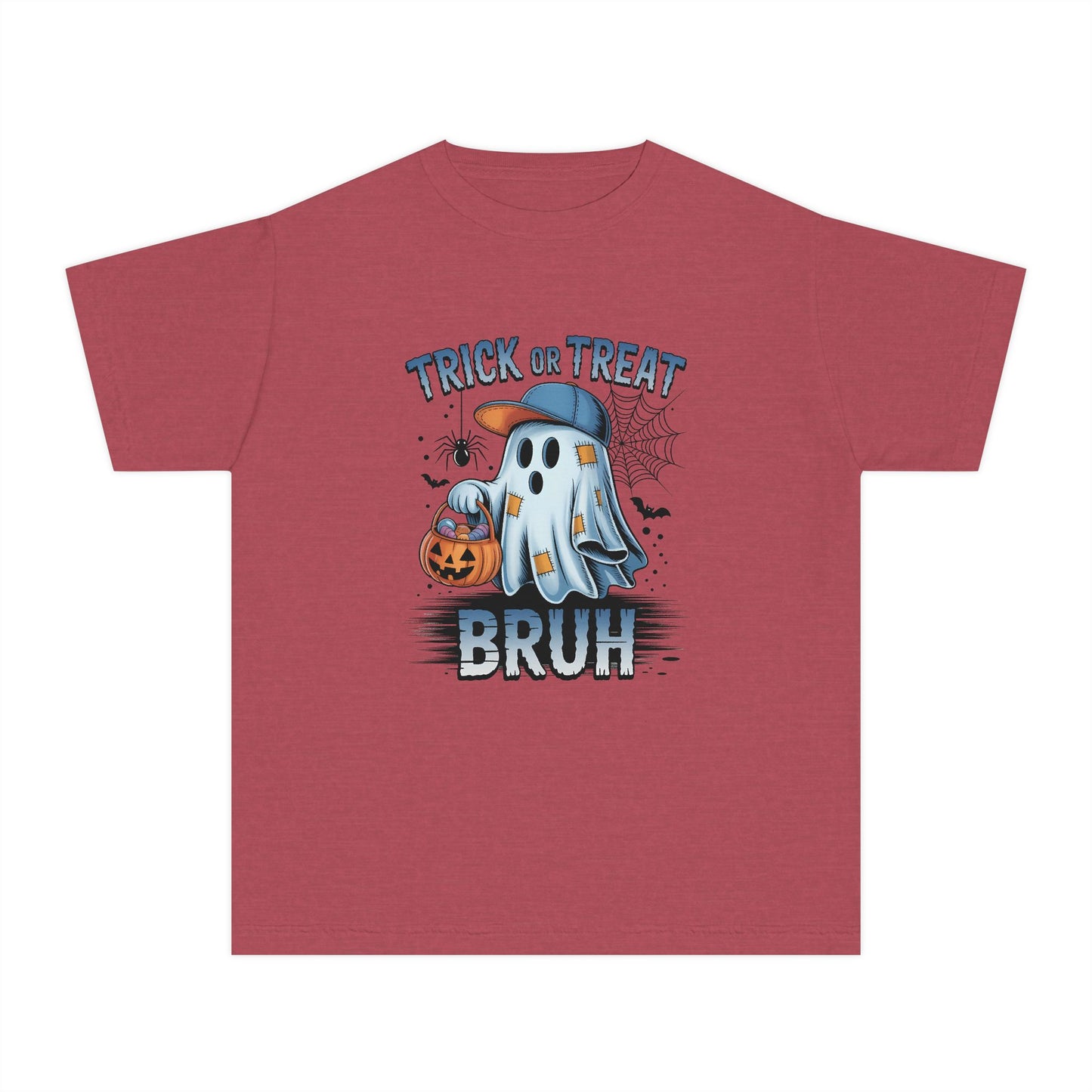 Kids Halloween T-Shirt | Trick or Treat Bruh Ghost Shirt | Funny Halloween Tee for Boys & Girls Ages 5-13