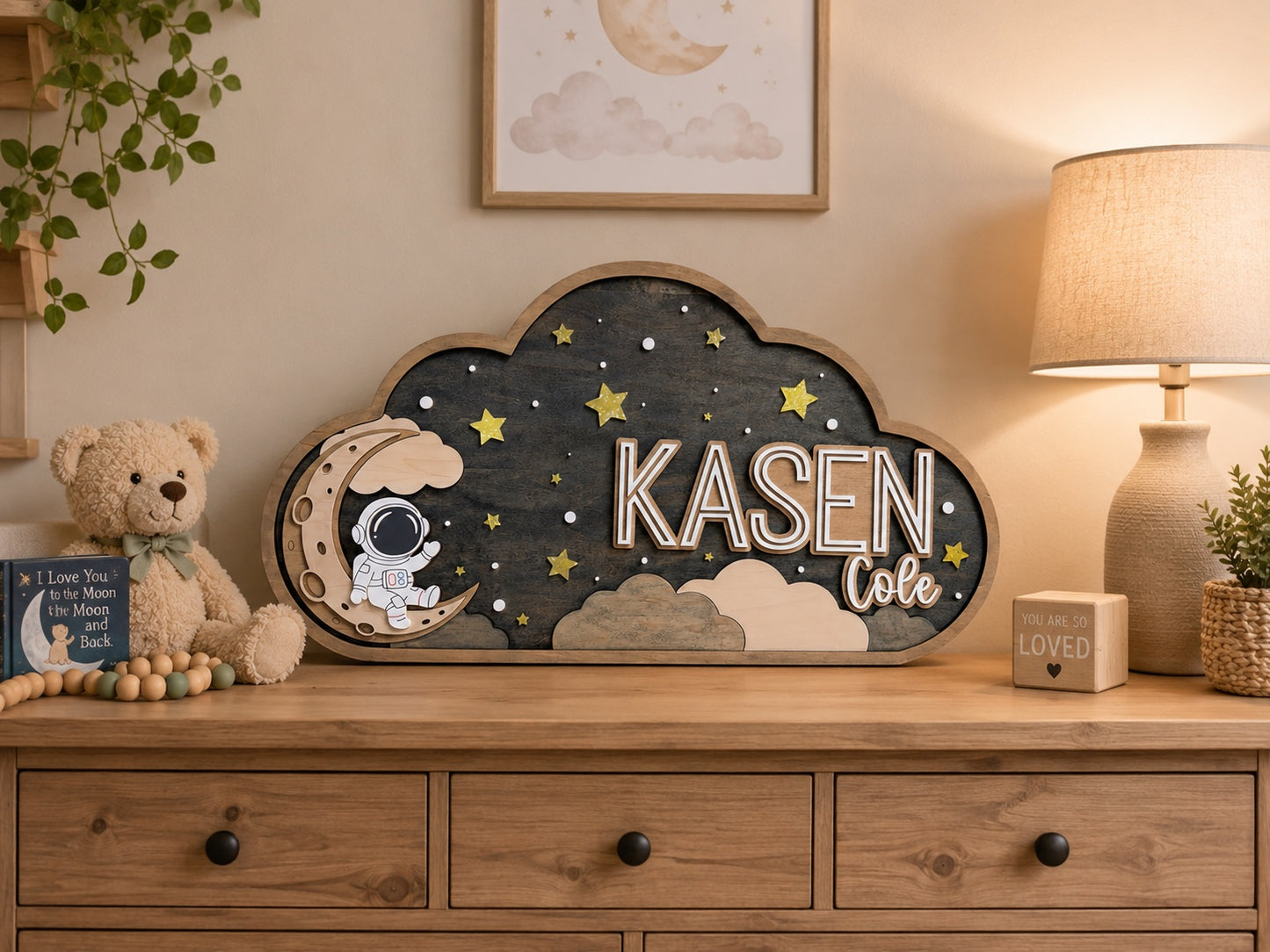 Personalized Astronaut Nursery Name Sign