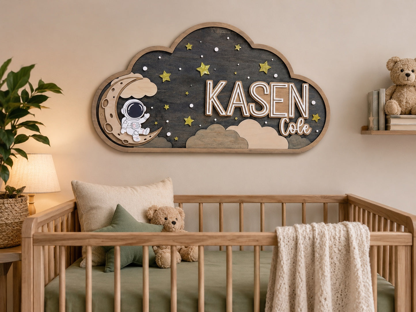Personalized Astronaut Nursery Name Sign