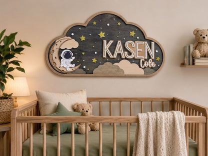 Personalized Astronaut Nursery Name Sign