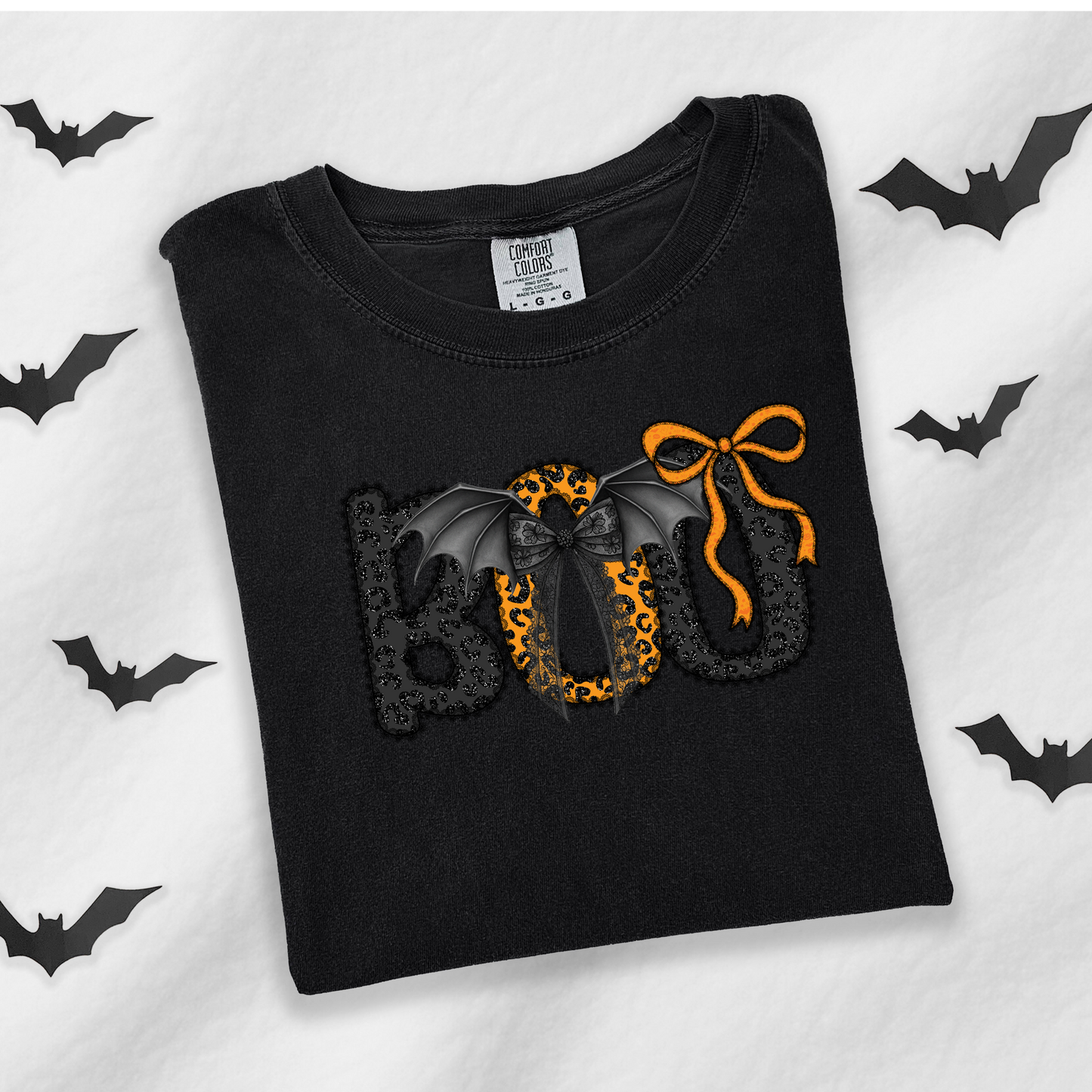 Vintage Boo Halloween T-Shirt – Retro Bat Wing Graphic Tee-Comfort Colors