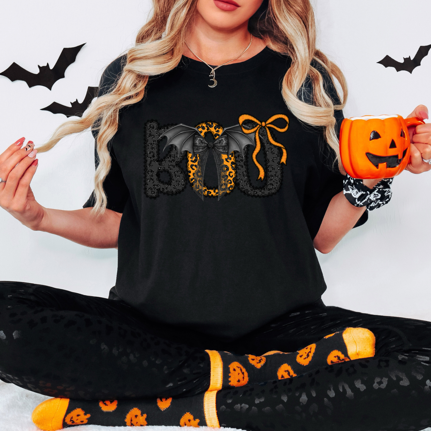 Vintage Boo Halloween T-Shirt – Retro Bat Wing Graphic Tee-Comfort Colors