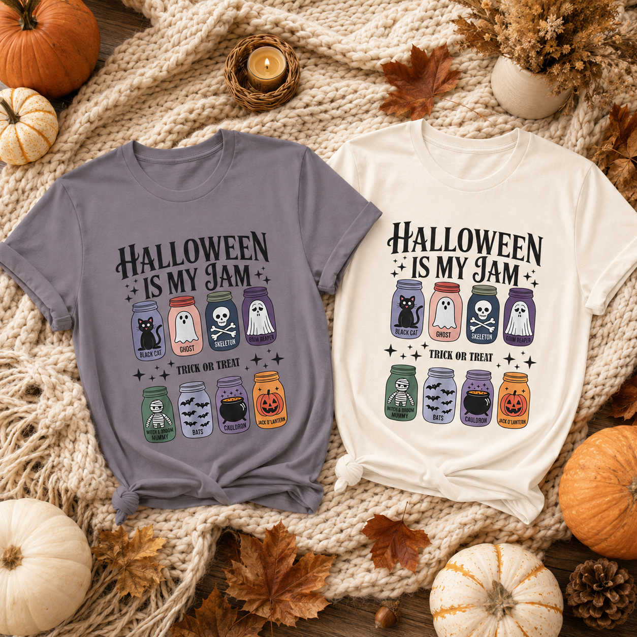 Halloween Is My Jam Shirt – Cute Spooky Mason Jar Graphic Tee