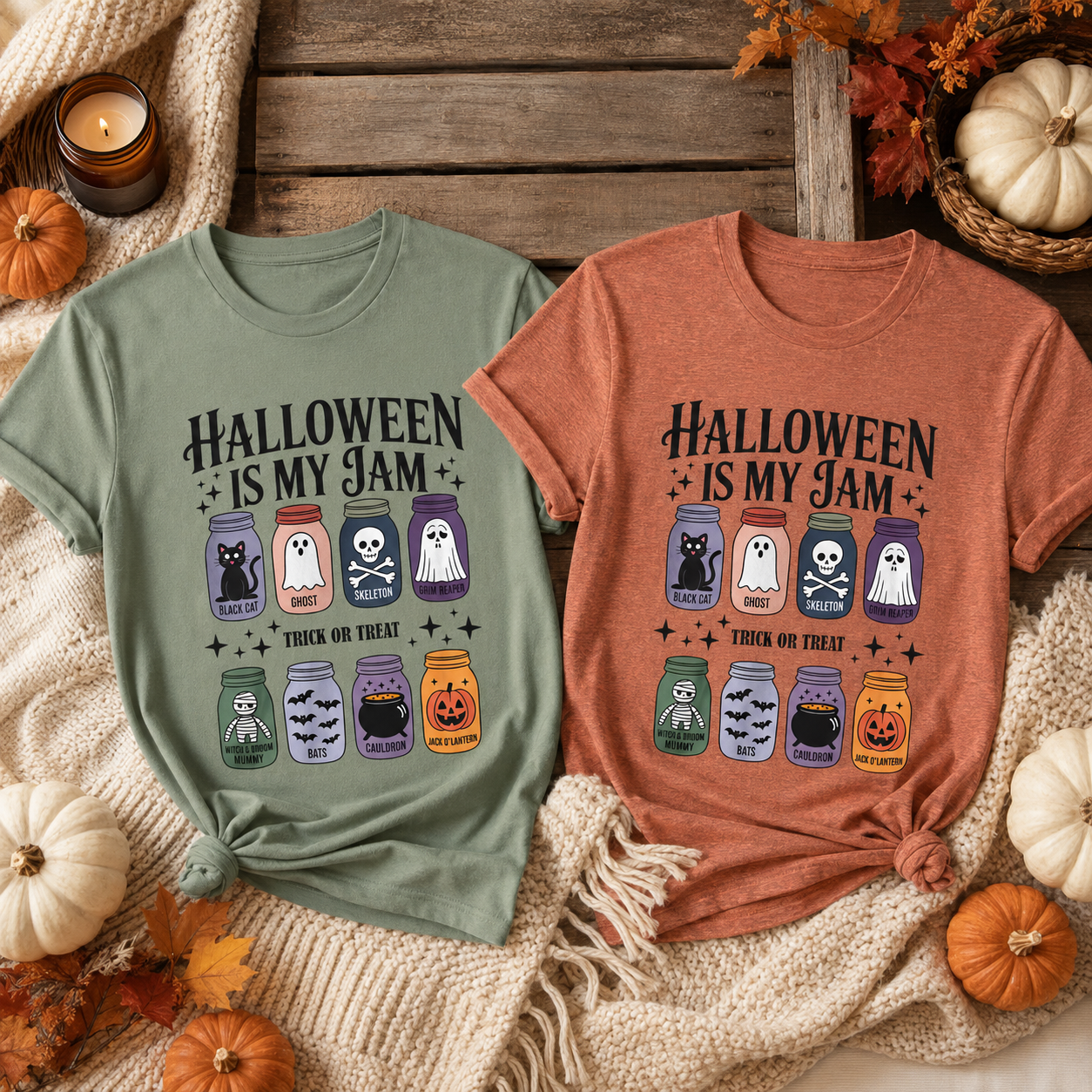 Halloween Is My Jam Shirt – Cute Spooky Mason Jar Graphic Tee