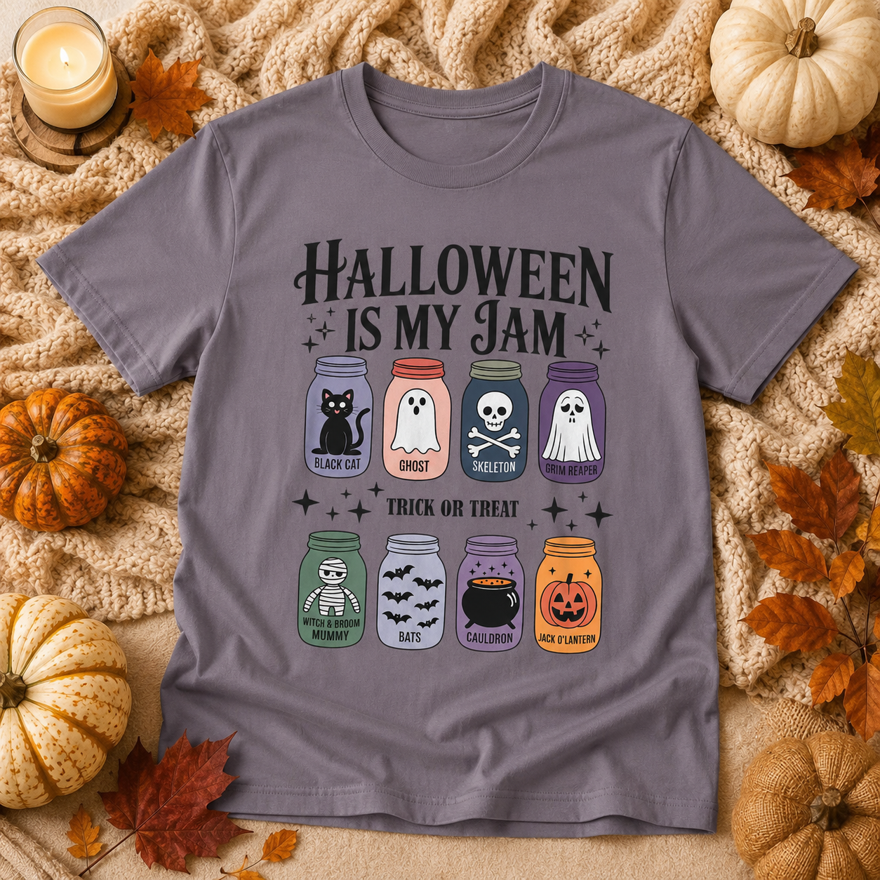 Halloween Is My Jam Shirt – Cute Spooky Mason Jar Graphic Tee