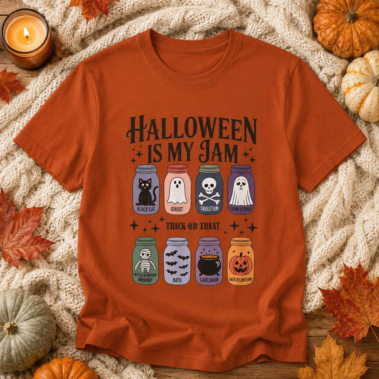Halloween Is My Jam Shirt – Cute Spooky Mason Jar Graphic Tee