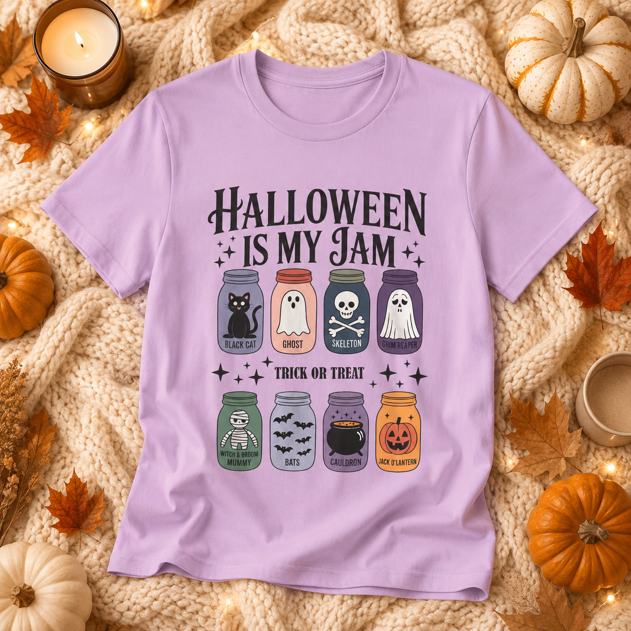 Halloween Is My Jam Shirt – Cute Spooky Mason Jar Graphic Tee