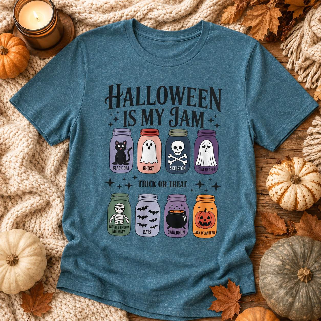 Halloween Is My Jam Shirt – Cute Spooky Mason Jar Graphic Tee