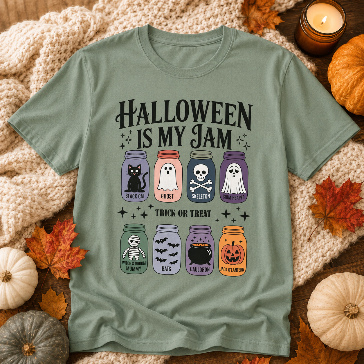 Halloween Is My Jam Shirt – Cute Spooky Mason Jar Graphic Tee