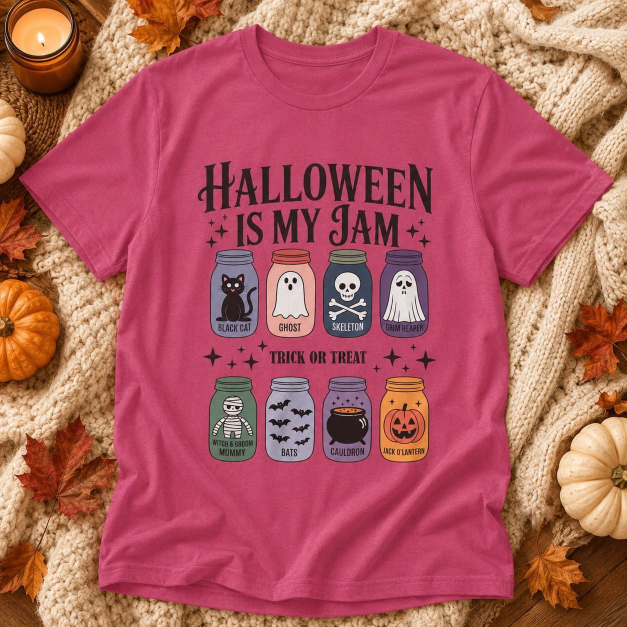 Halloween Is My Jam Shirt – Cute Spooky Mason Jar Graphic Tee