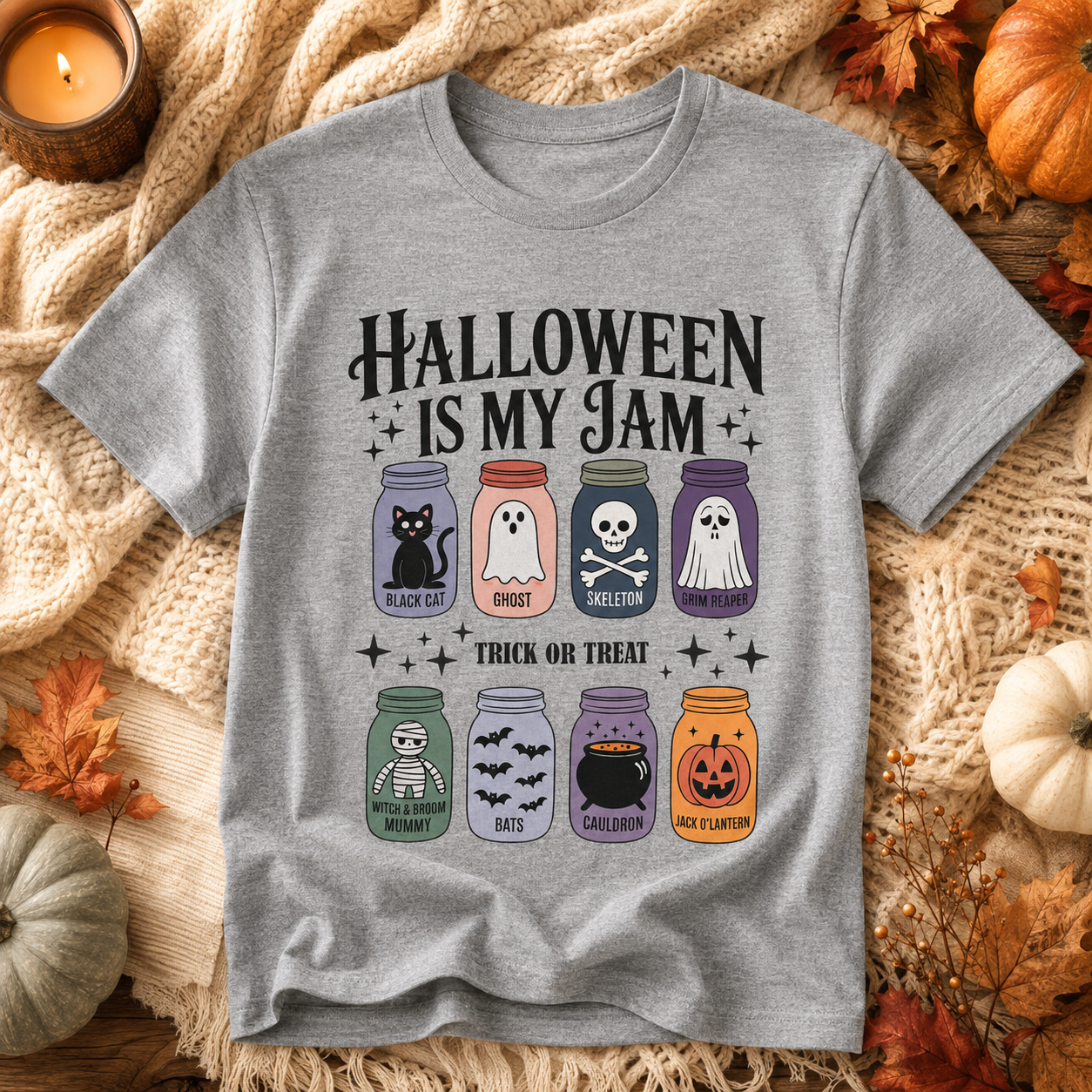 Halloween Is My Jam Shirt – Cute Spooky Mason Jar Graphic Tee