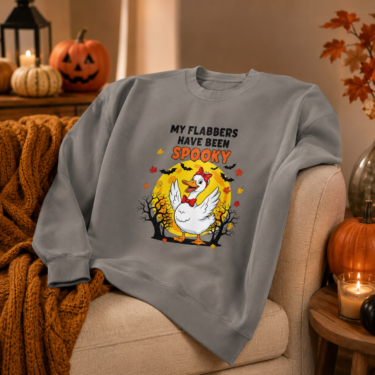 My Flabbers Have Been Spooky Halloween Sweatshirt | Funny Cozy Fall Crewneck