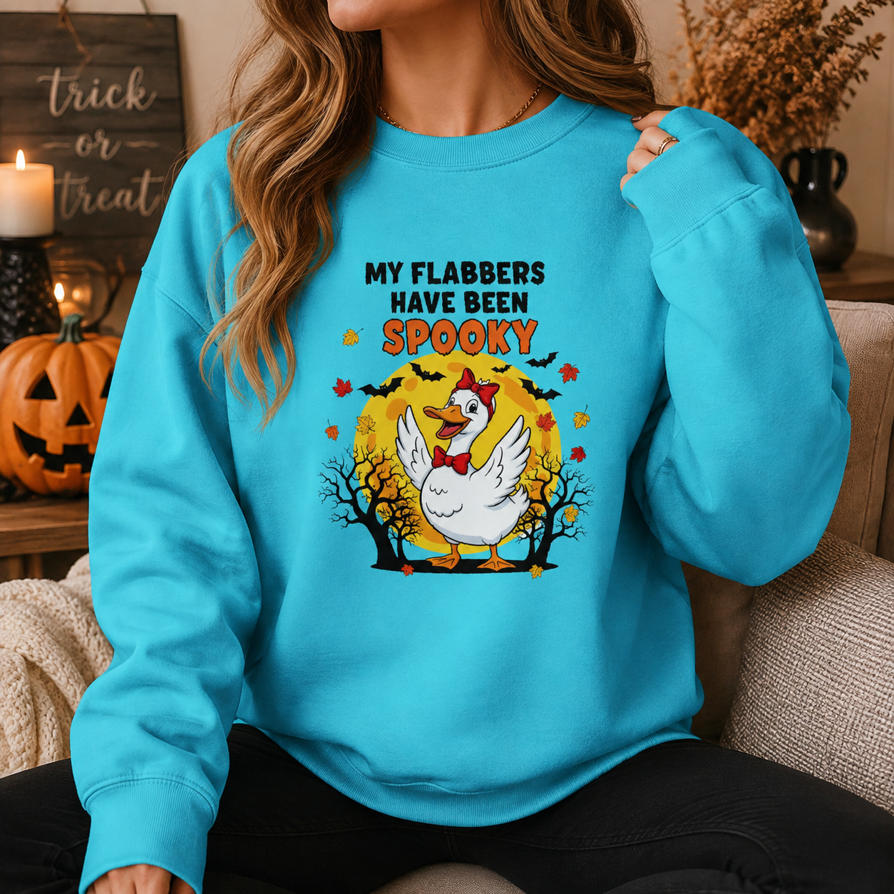 My Flabbers Have Been Spooky Halloween Sweatshirt | Funny Cozy Fall Crewneck
