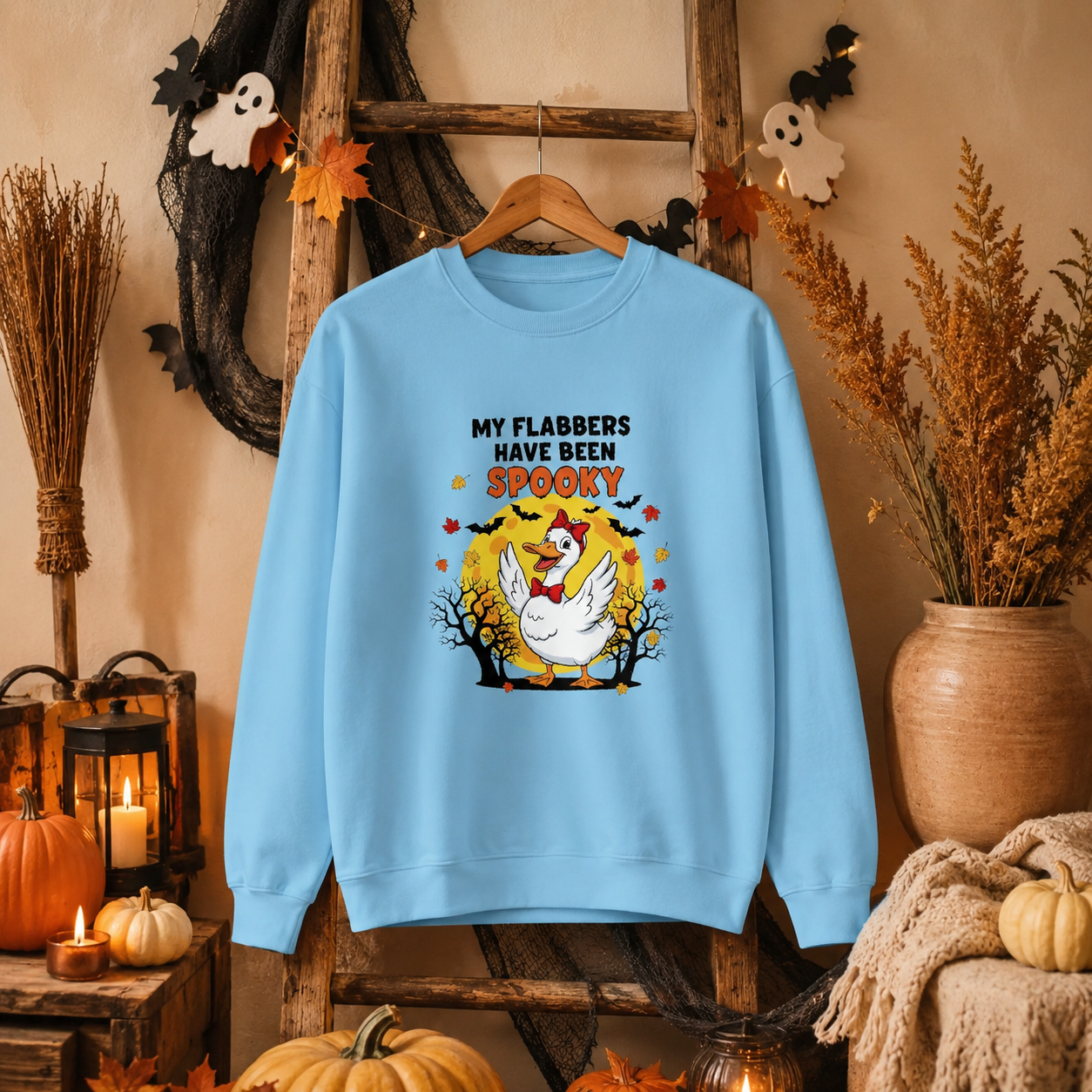 My Flabbers Have Been Spooky Halloween Sweatshirt | Funny Cozy Fall Crewneck
