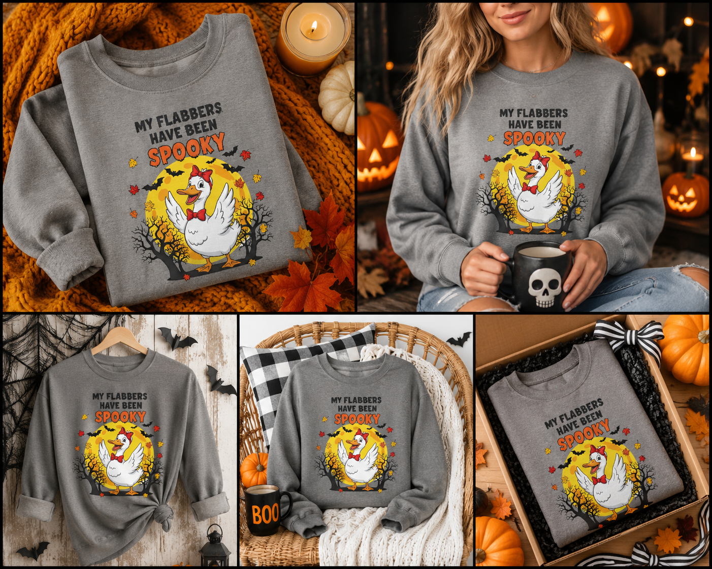My Flabbers Have Been Spooky Halloween Sweatshirt | Funny Cozy Fall Crewneck