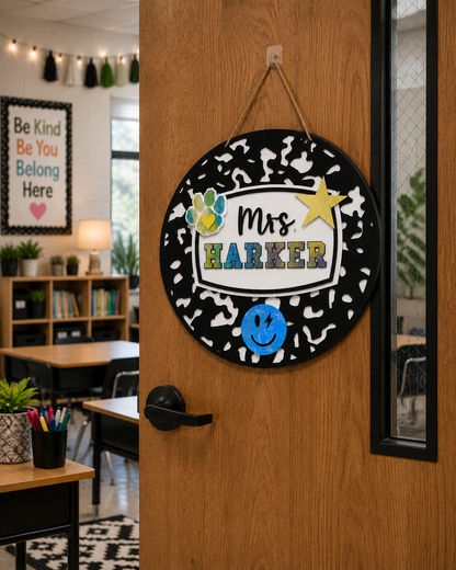 Composition Notebook Teacher Door Hanger