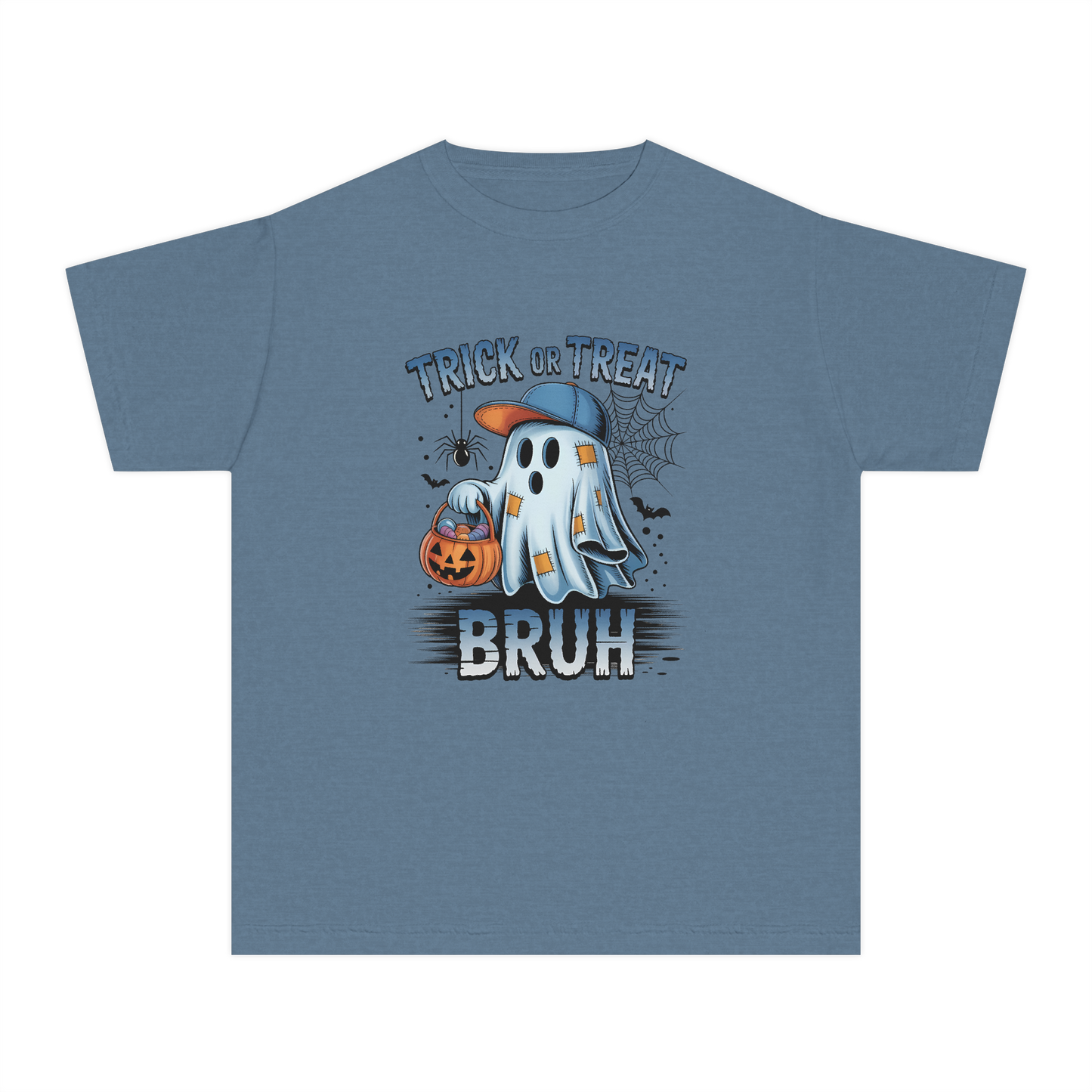 Kids Halloween T-Shirt | Trick or Treat Bruh Ghost Shirt | Funny Halloween Tee for Boys & Girls Ages 5-13