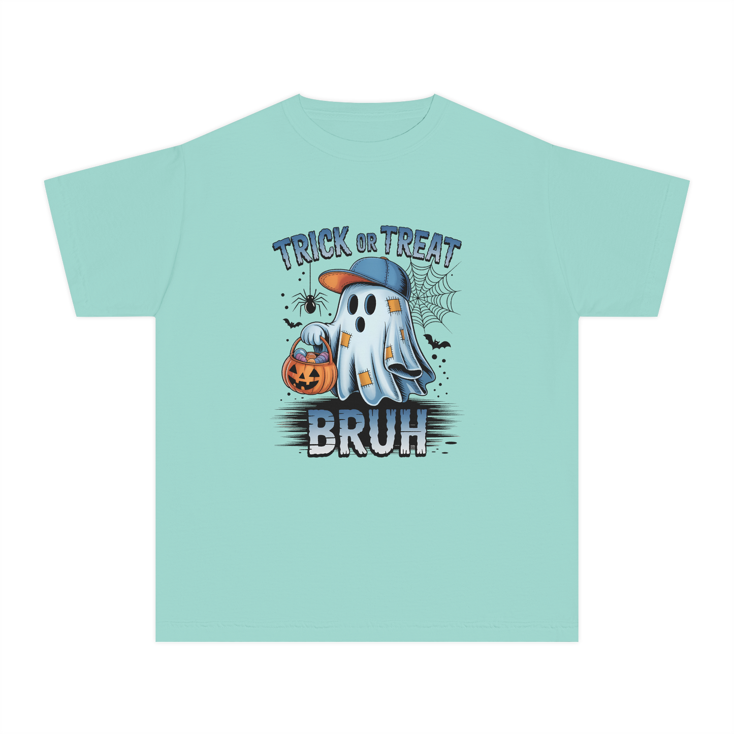 Kids Halloween T-Shirt | Trick or Treat Bruh Ghost Shirt | Funny Halloween Tee for Boys & Girls Ages 5-13