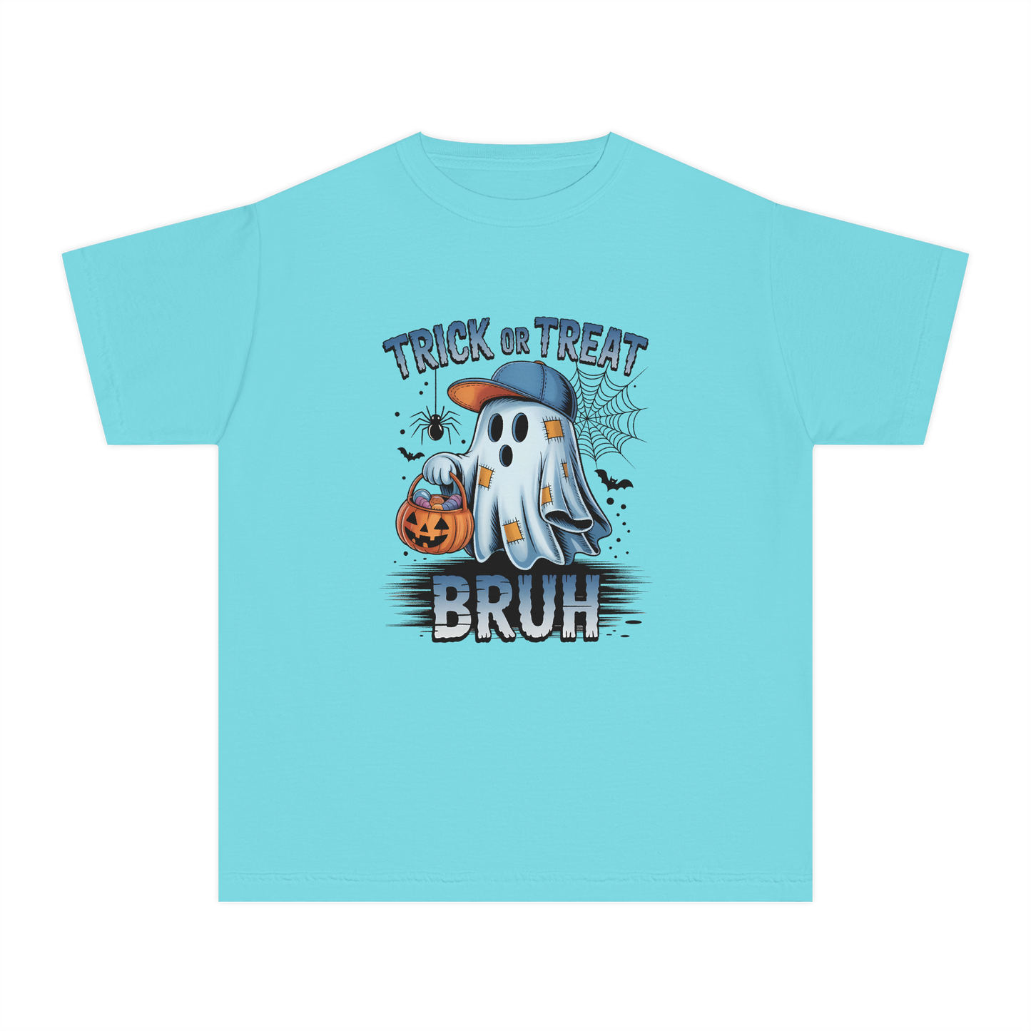 Kids Halloween T-Shirt | Trick or Treat Bruh Ghost Shirt | Funny Halloween Tee for Boys & Girls Ages 5-13
