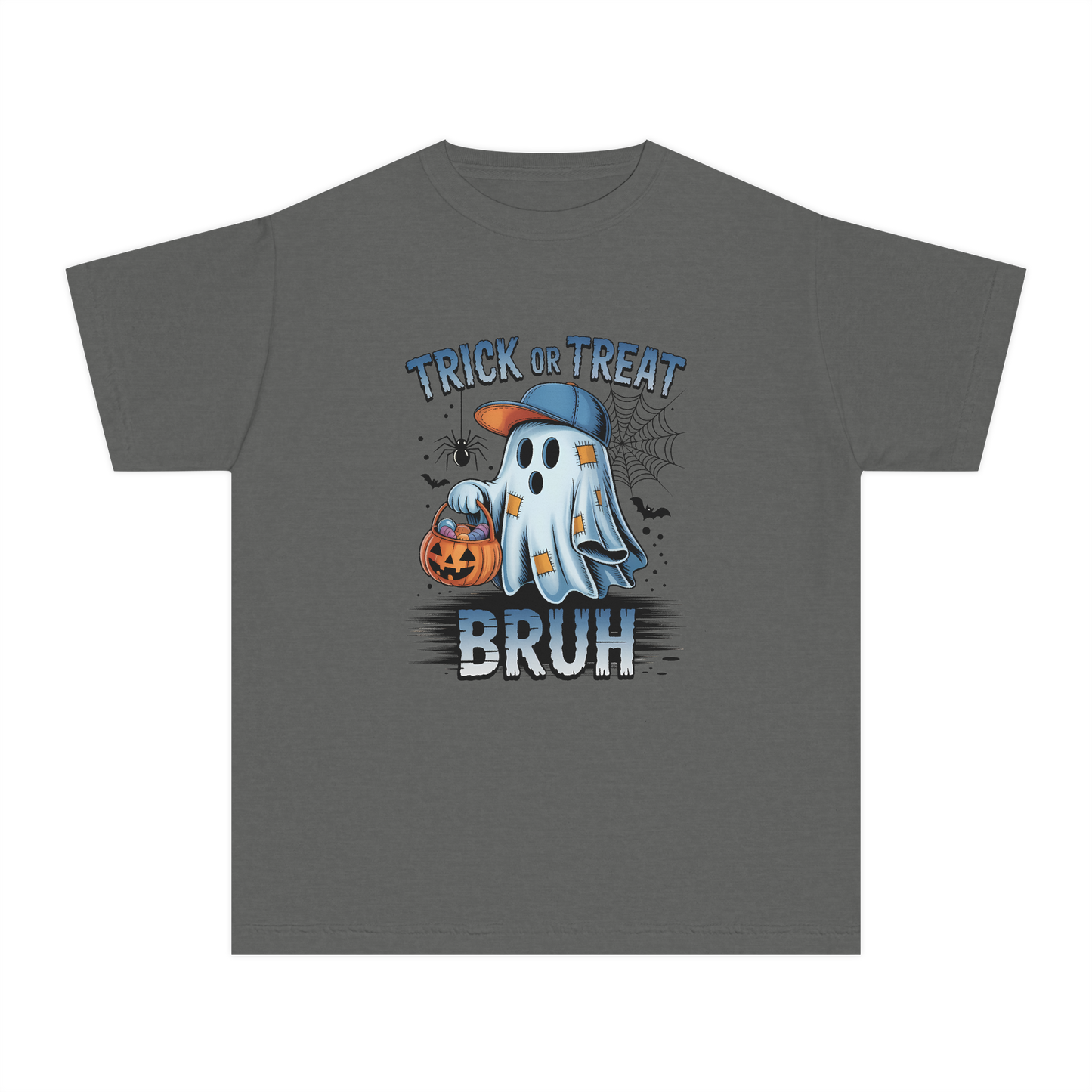 Kids Halloween T-Shirt | Trick or Treat Bruh Ghost Shirt | Funny Halloween Tee for Boys & Girls Ages 5-13