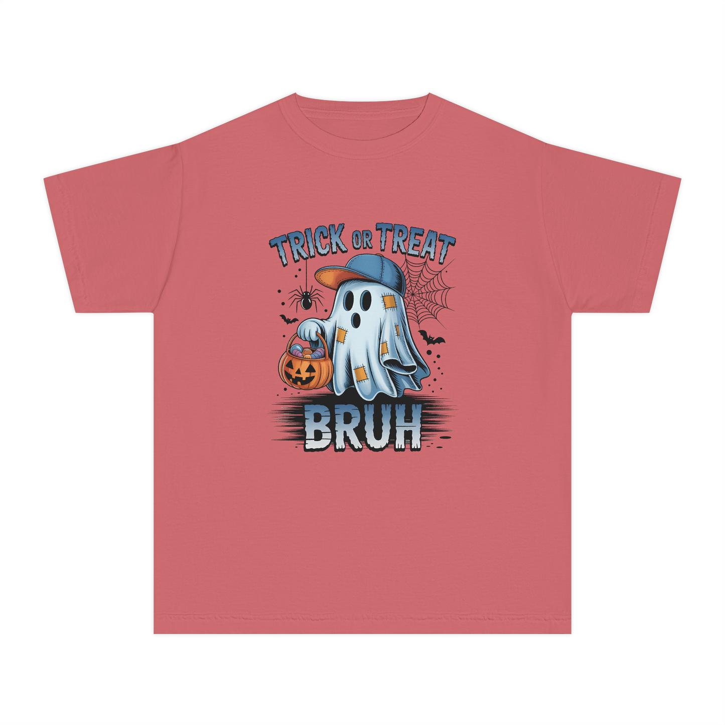Kids Halloween T-Shirt | Trick or Treat Bruh Ghost Shirt | Funny Halloween Tee for Boys & Girls Ages 5-13