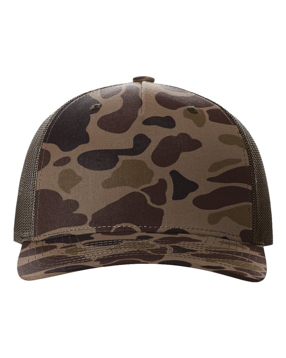 Camouflage-patterned cap on a white background