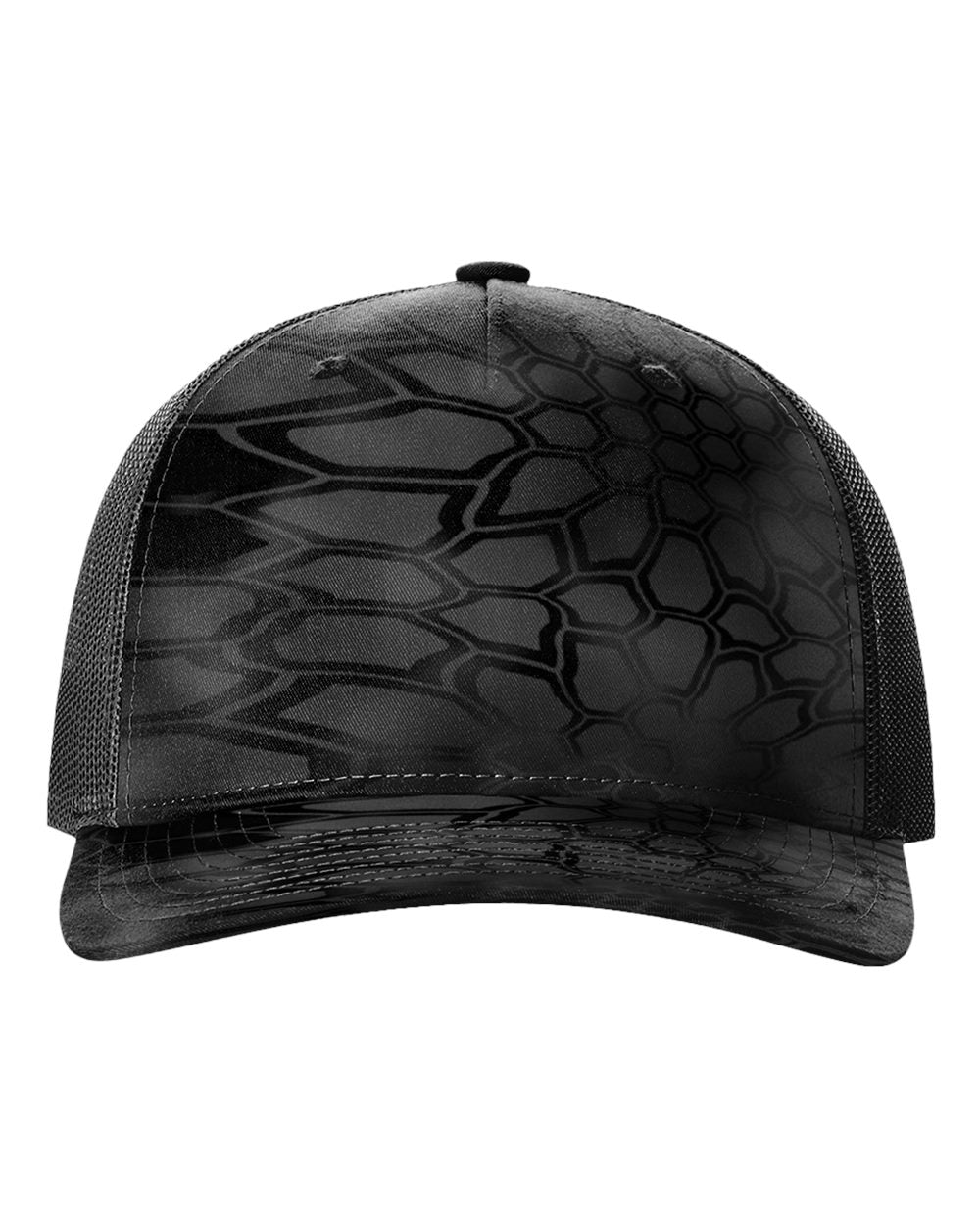 Black snake skin pattern cap on a white background