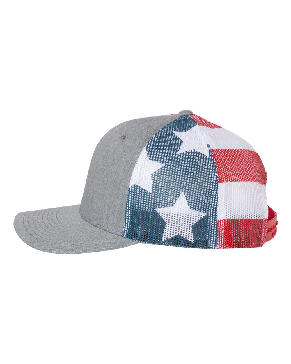 Gray cap with an American flag 