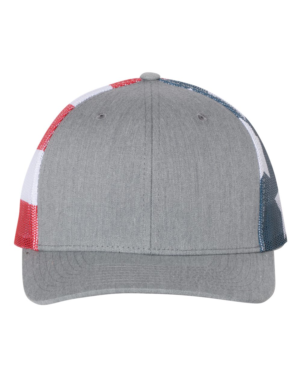 Gray cap with red and white accents on a white background