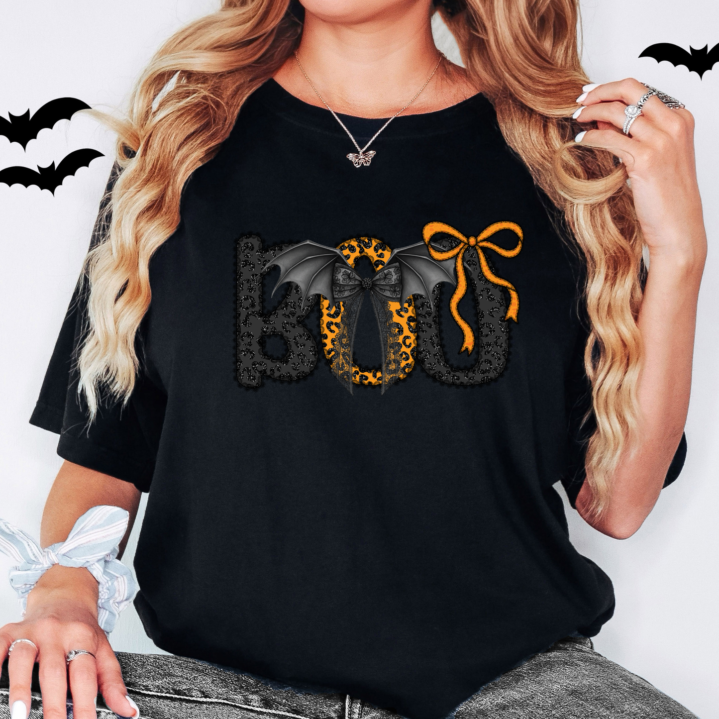 Vintage Boo Halloween T-Shirt – Retro Bat Wing Graphic Tee-Comfort Colors