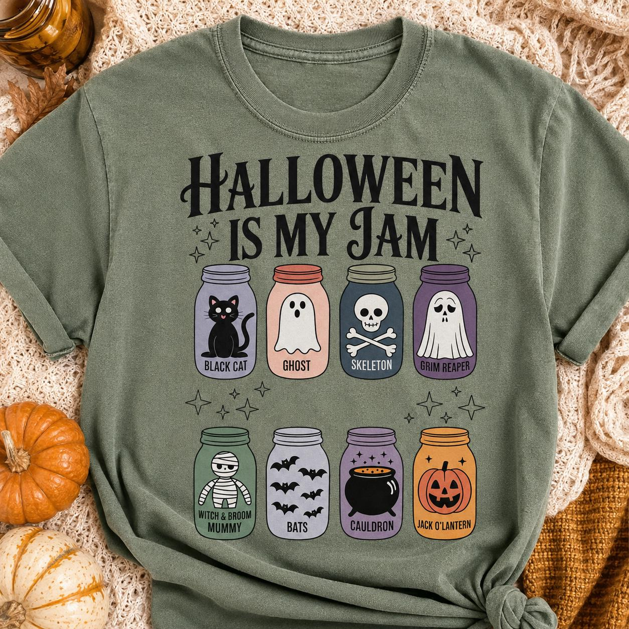 Halloween Is My Jam Shirt – Cute Spooky Mason Jar Graphic Tee