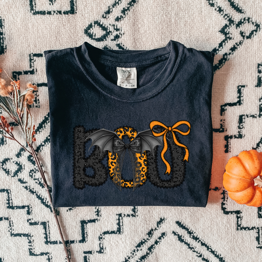 Vintage Boo Halloween T-Shirt – Retro Bat Wing Graphic Tee-Comfort Colors