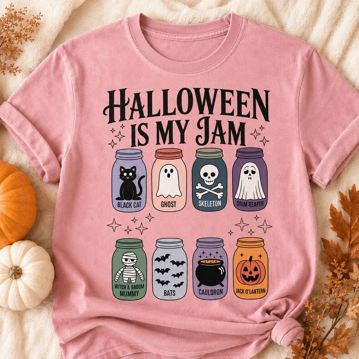 Halloween Is My Jam Shirt – Cute Spooky Mason Jar Graphic Tee