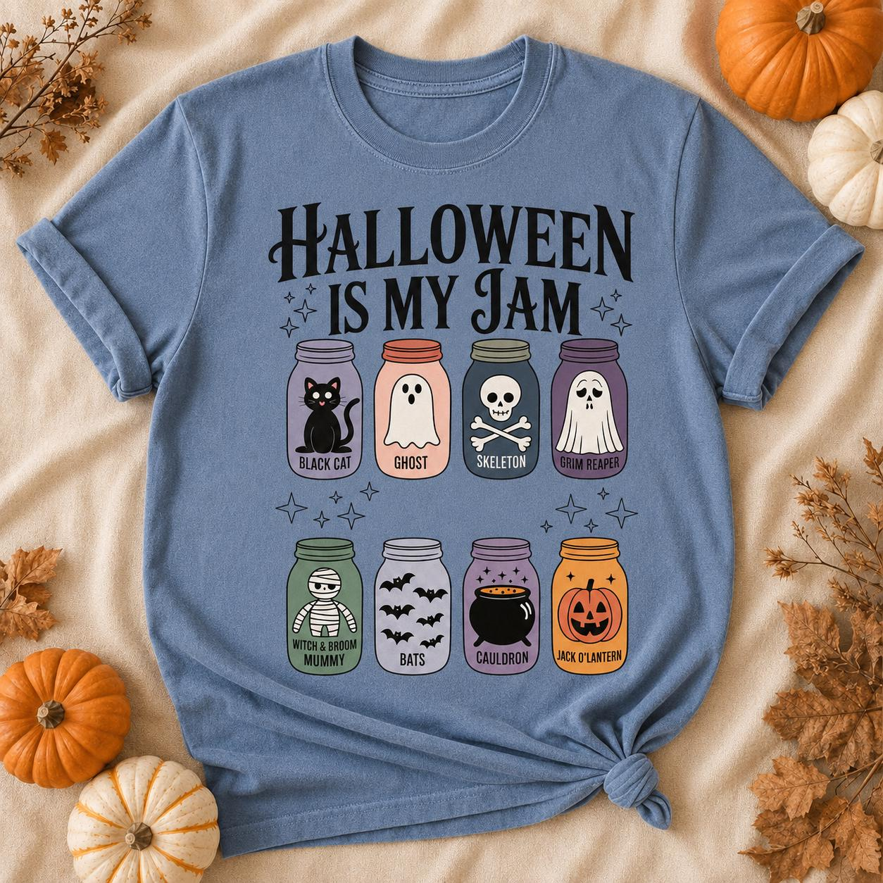 Halloween Is My Jam Shirt – Cute Spooky Mason Jar Graphic Tee